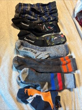 Lot of Smartwool / Icebreaker Kids Med/Large wool Socks